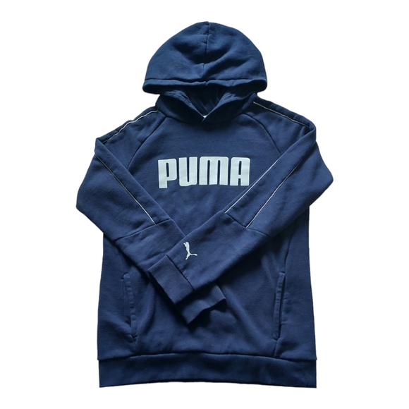 Puma Hoodie Sweatshirt Men's Youth Navy Blue XXL - Picture 2 of 4